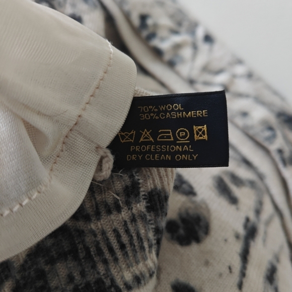 Pauw Amsterdam Sz 1 Cheetah Print Wool Cashmere Beige‎ White Lined Mini Skirt - Picture 6 of 10